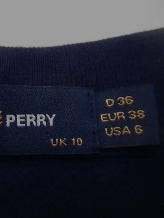 NWT Fred Perry Women's Twin Dipped Polo Black / Putty Pink - Picture 7 of 10